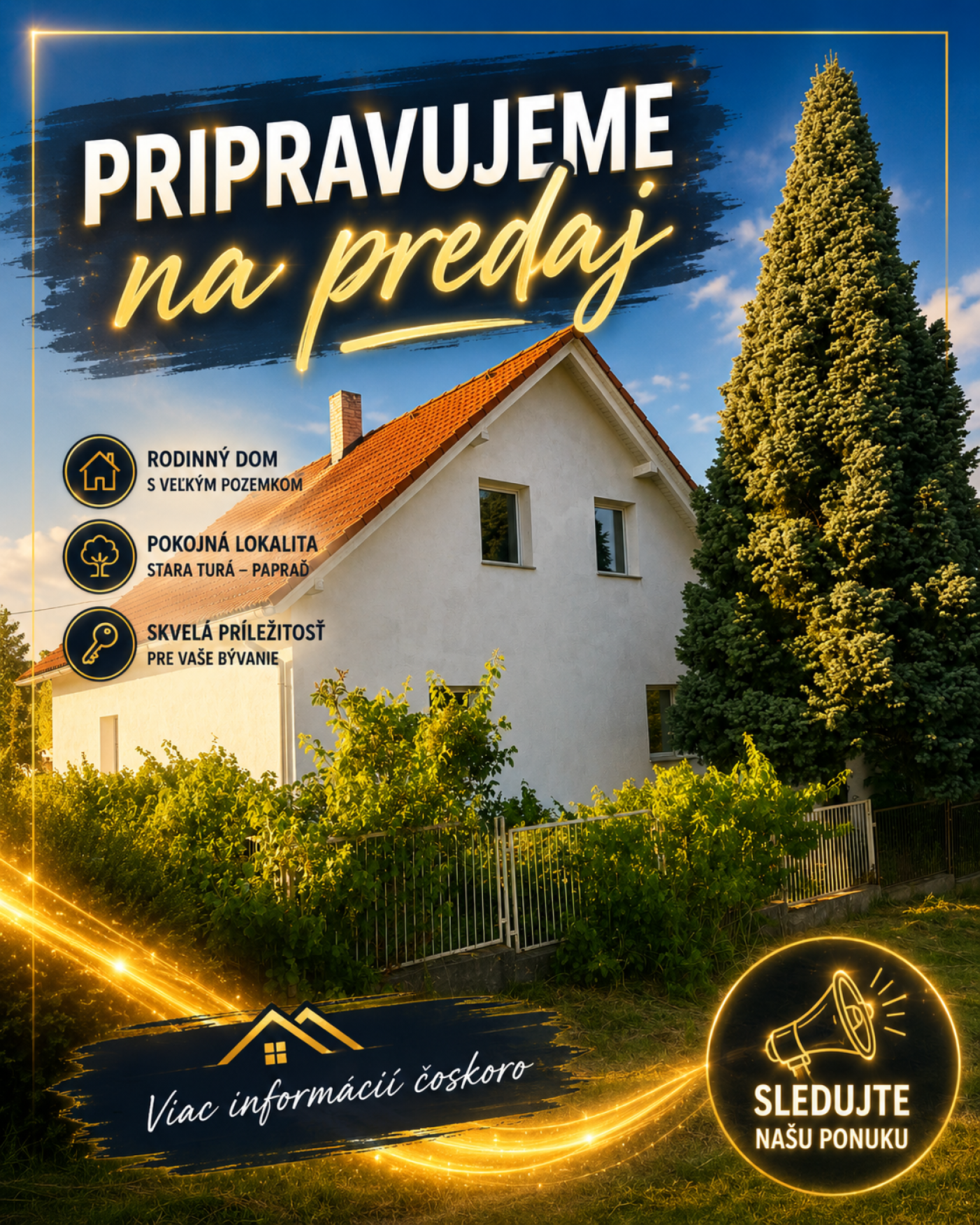 Nehnuteľnosť DOM-REALÍT - Pripravujeme na predaj rodinný dom I Stará Turá časť Papraď